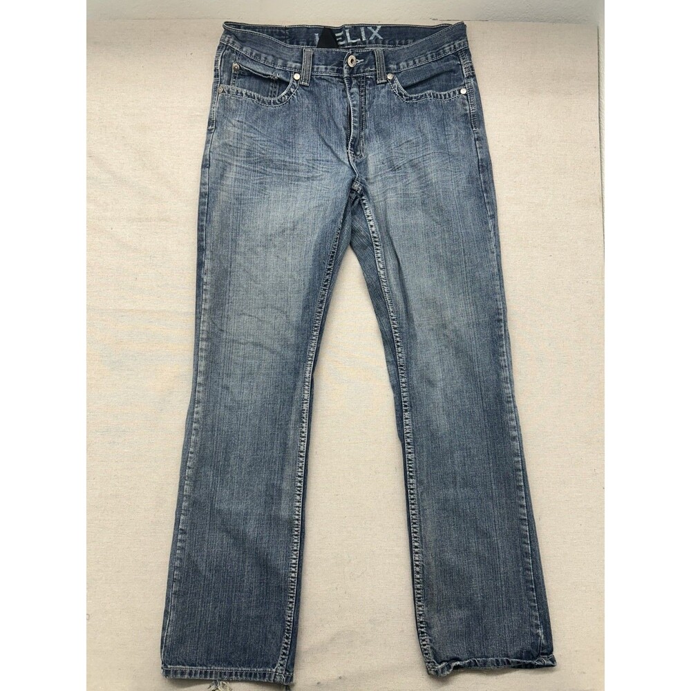 Vintage Y2K Helix Jeans 36x34 Slim Straight Embroidered Punk Skater Grunge Cross